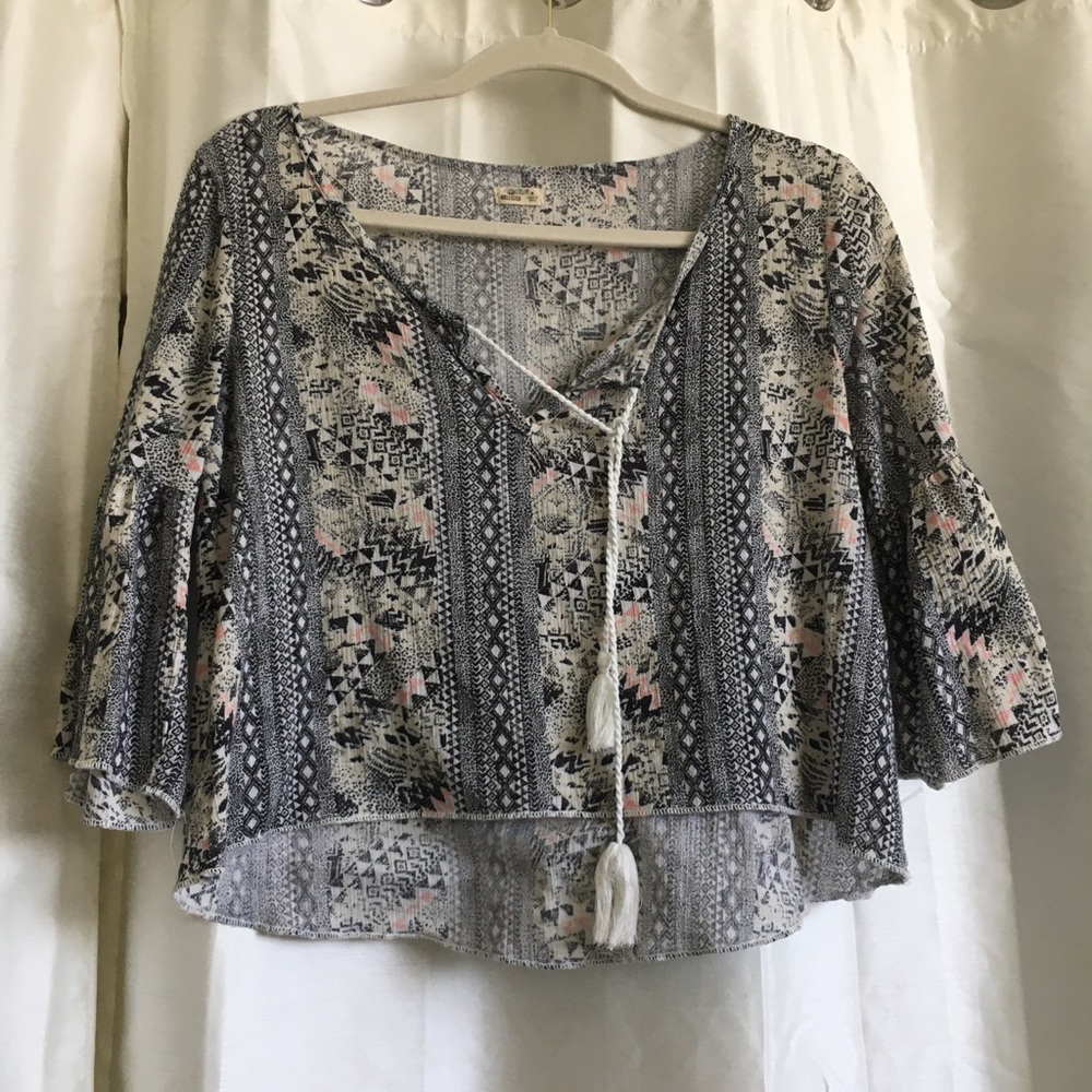 Hollister bell-sleeve cropped top (size medium)